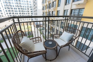 Luxury Apartment, 1 Bedroom, Pool View | Balcony