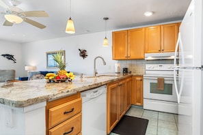 Condo, 1 King Bed with Sofa bed, Lanai, Ocean View (Sea Village 1103) | Private kitchen - Spectacular Oceanfront Views - Wifi - Free Concierge - Vrkcv (Kailua-Kona)