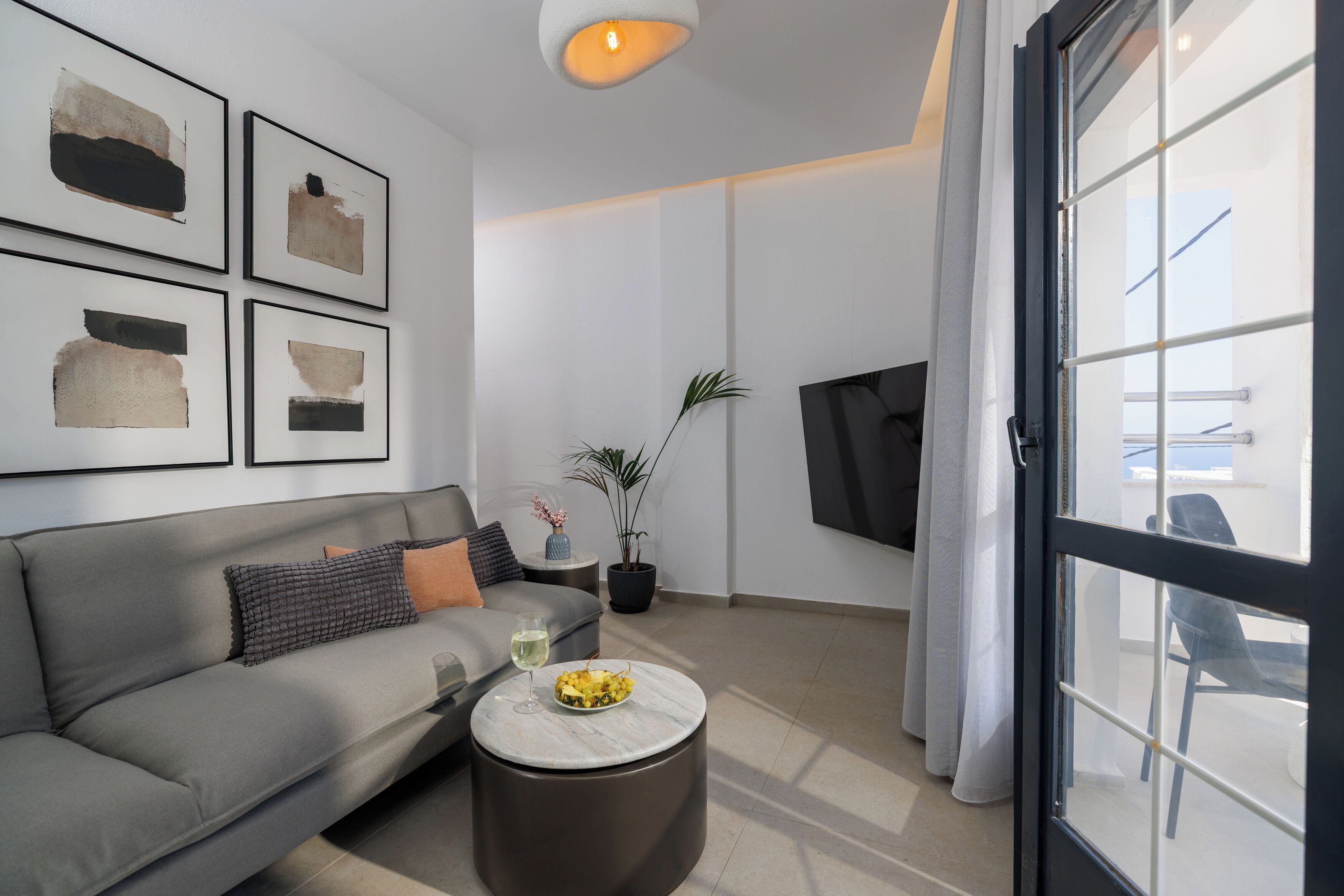 Appartement Supérieur, vue partielle sur la mer | Coin séjour