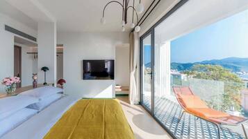 Kahden hengen superior-huone, merinäköala | Ylelliset vuodevaatteet, yksilöllisesti sisustettu