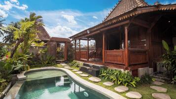 Romantic Villa, Private Pool, Pool View | Minibar, in-room safe, desk, laptop workspace