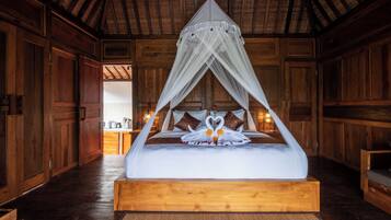 Romantic Villa, Private Pool, Pool View | Minibar, in-room safe, desk, laptop workspace