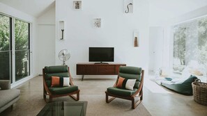 TV, fireplace, offices