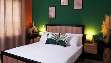 Quarto casal design | Wi-Fi de cortesia, roupa de cama