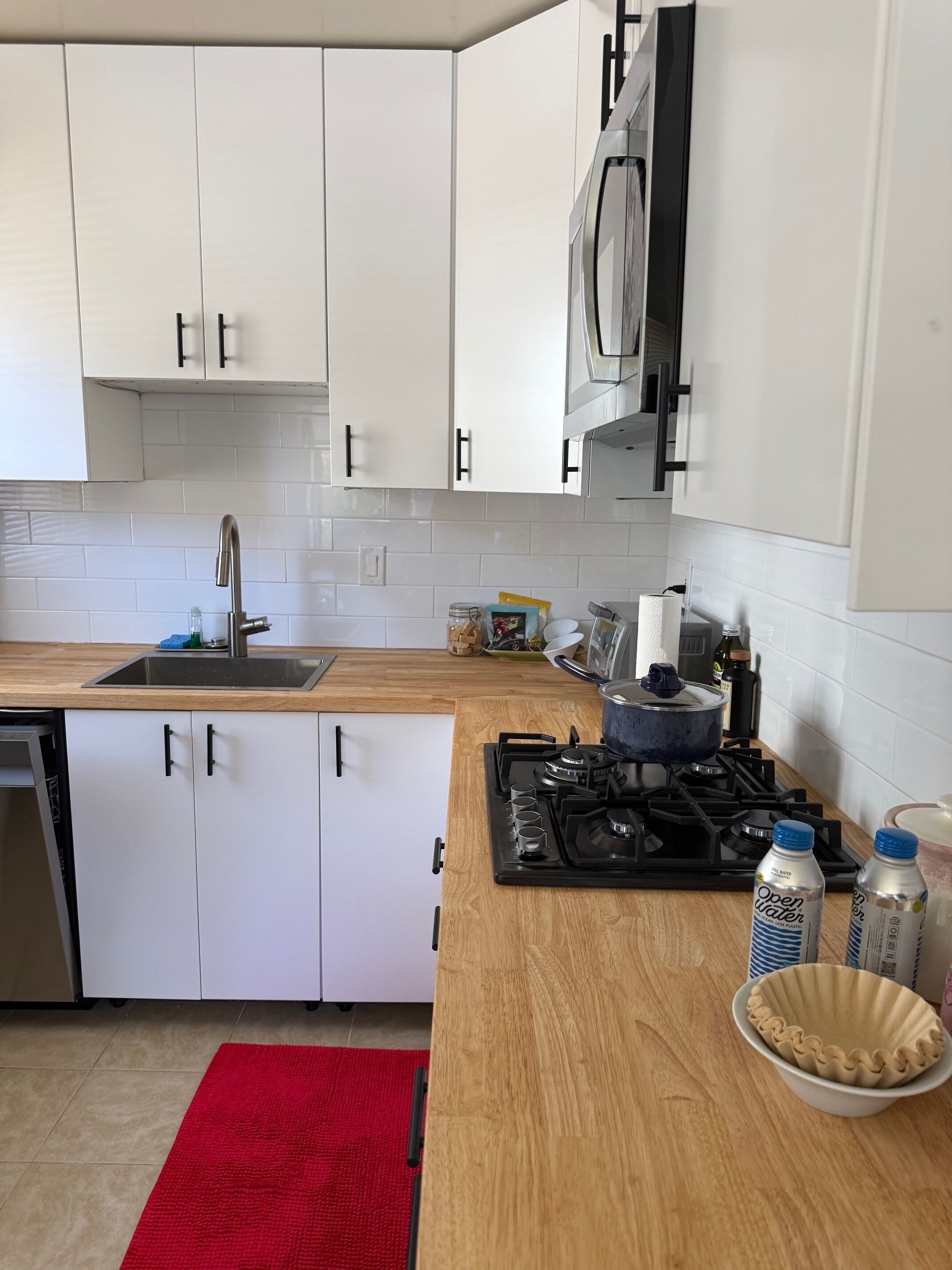 Microwave, stovetop, dishwasher