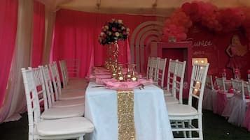 Outdoor banquet area