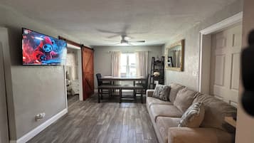 Smart TV, DVD player, books