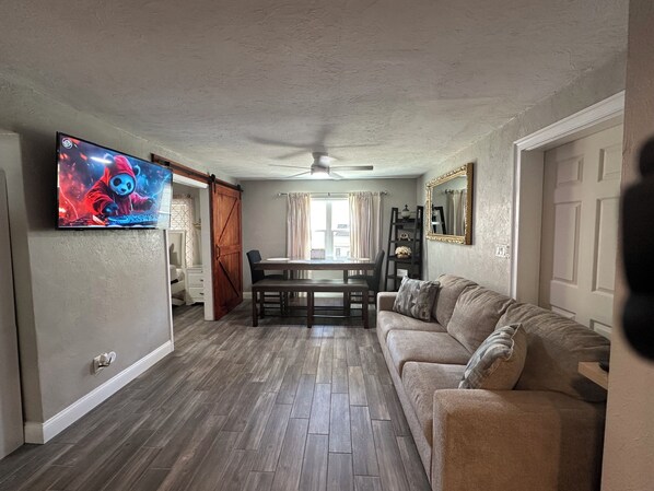 Smart TV, DVD player, books
