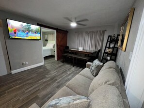 Smart TV, DVD player, books