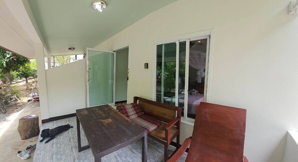 Rom, 1 soverom, hageutsikt | Terrasse/patio