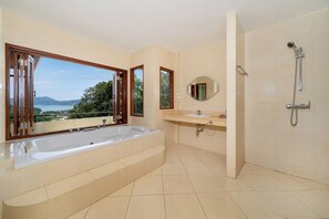 Villa | Bathroom | Hair dryer, towels, soap, shampoo
