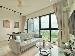 Comfort-Apartment, Nichtraucher, Stadtblick | Wohnbereich