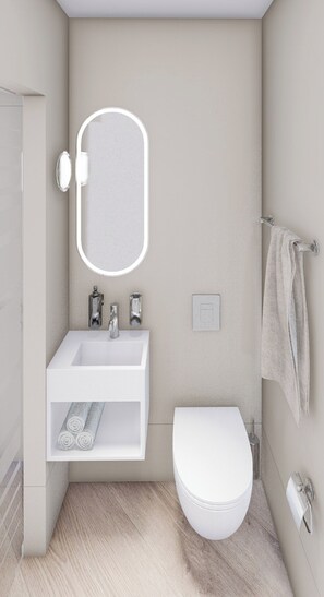 Doccia, asciugacapelli, asciugamani, sapone