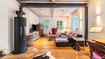 TV, fireplace, DVD player
