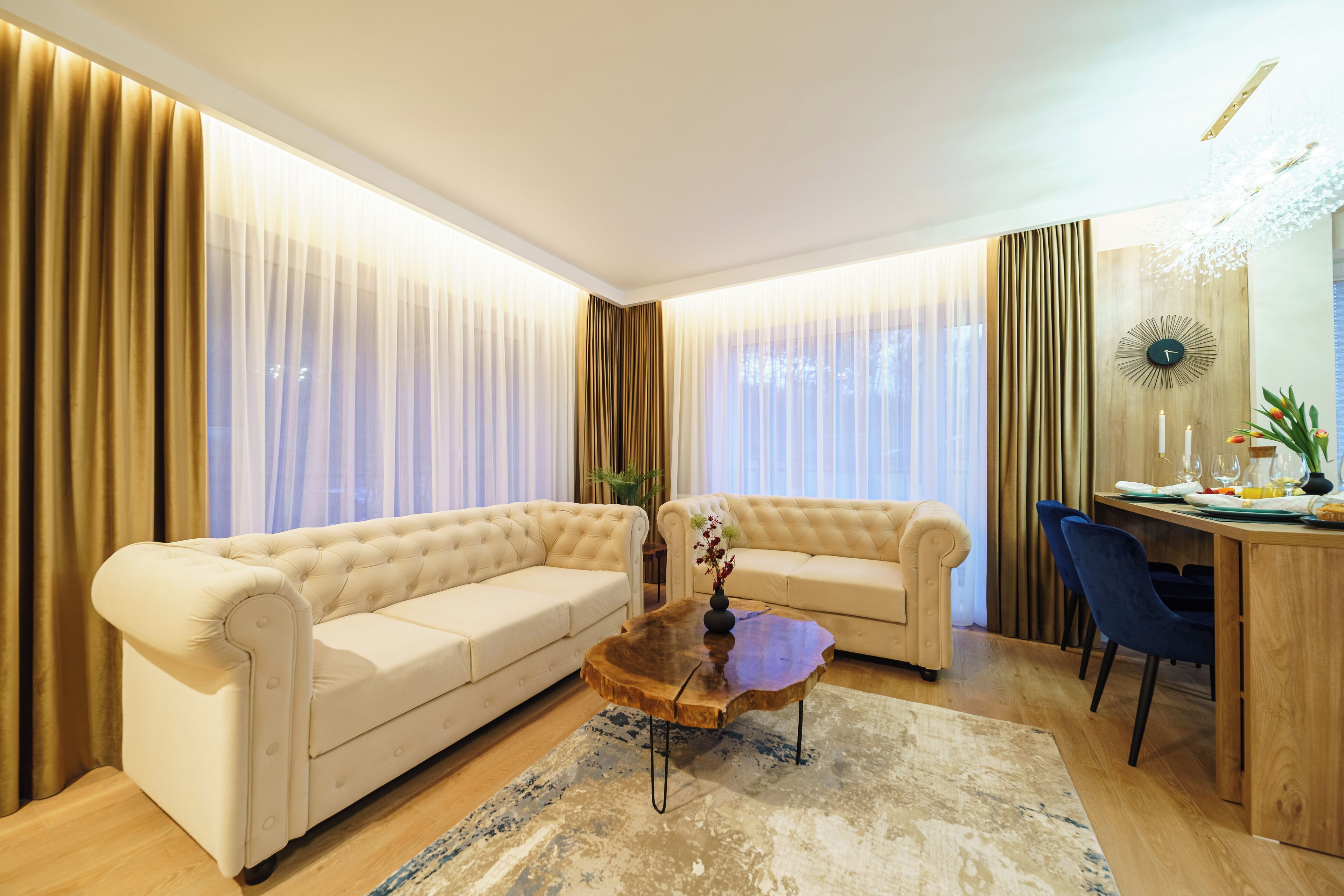 Apartment, Courtyard View | Living area | 160-cm Smart TV with digital channels