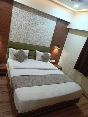 Deluxe Double Room, City View | Egyptian cotton sheets, premium bedding, down comforters - HOTEL RJ RESIDENCY C.G.ROAD  (Ahmedabad)