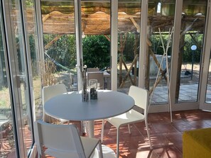Dining - Holiday Home “Limone” with Private Patio, Fenced Garden, and Air Conditioning (Lacona)
