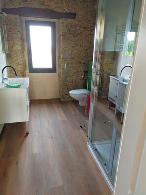 Doccia, asciugacapelli, asciugamani, carta igienica