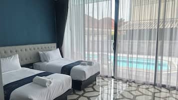 Chambre Deluxe, plusieurs lits, piscine privée