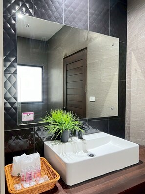 Ducha, secador de pelo, toallas, jabón