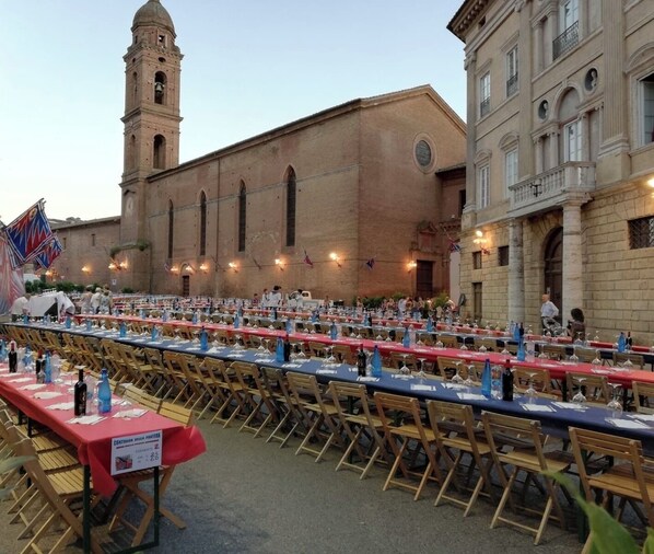 Outdoor banquet area