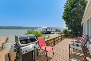 House (2 Bedrooms) | Front of property - Dock & Rowboat: 'beechnut Bungalow' on Keuka Lake (Branchport)
