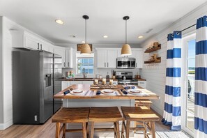 Fridge, microwave, dishwasher, coffee/tea maker