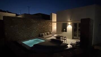 Suite Romantique, piscine privée, vue mer | Terrasse/Patio