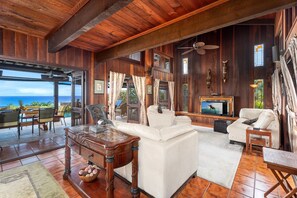 House, Multiple Beds, Pool Access, Ocean View (Ailina House) | Living area | TV