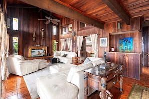 House, Multiple Beds, Pool Access, Ocean View (Ailina House) | Living area - Architectural Gem With Infinity Pool Ocean Views - Vrkcv (Kailua-Kona)