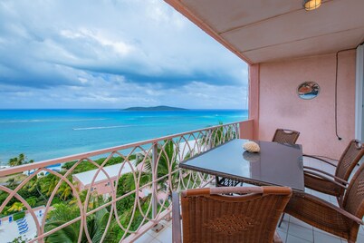 Stay at "Seaview Tranquility"-- Buck Island Views + Balcony, Pool & Wi-Fi