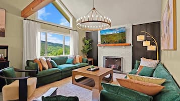 TV, fireplace, video games