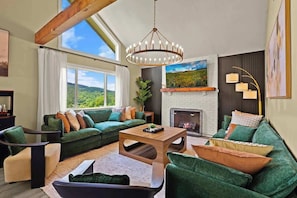 TV, fireplace, video games