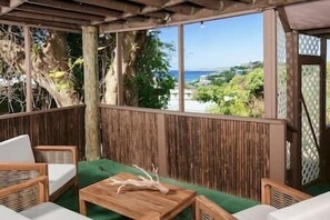 Superior-Apartment, Klimaanlage, Meerblick | Balkon