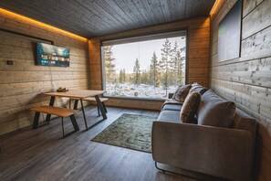 Family Cabin | Living area | 49-inch Smart TV with digital channels