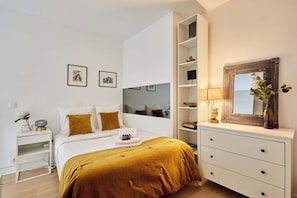 Apartamento | 1 quarto, ferros/tábuas de passar roupa, roupa de cama