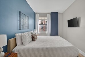 Desk, iron/ironing board, travel crib, free WiFi