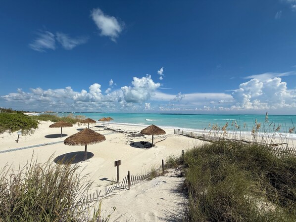 Sun-loungers, beach towels