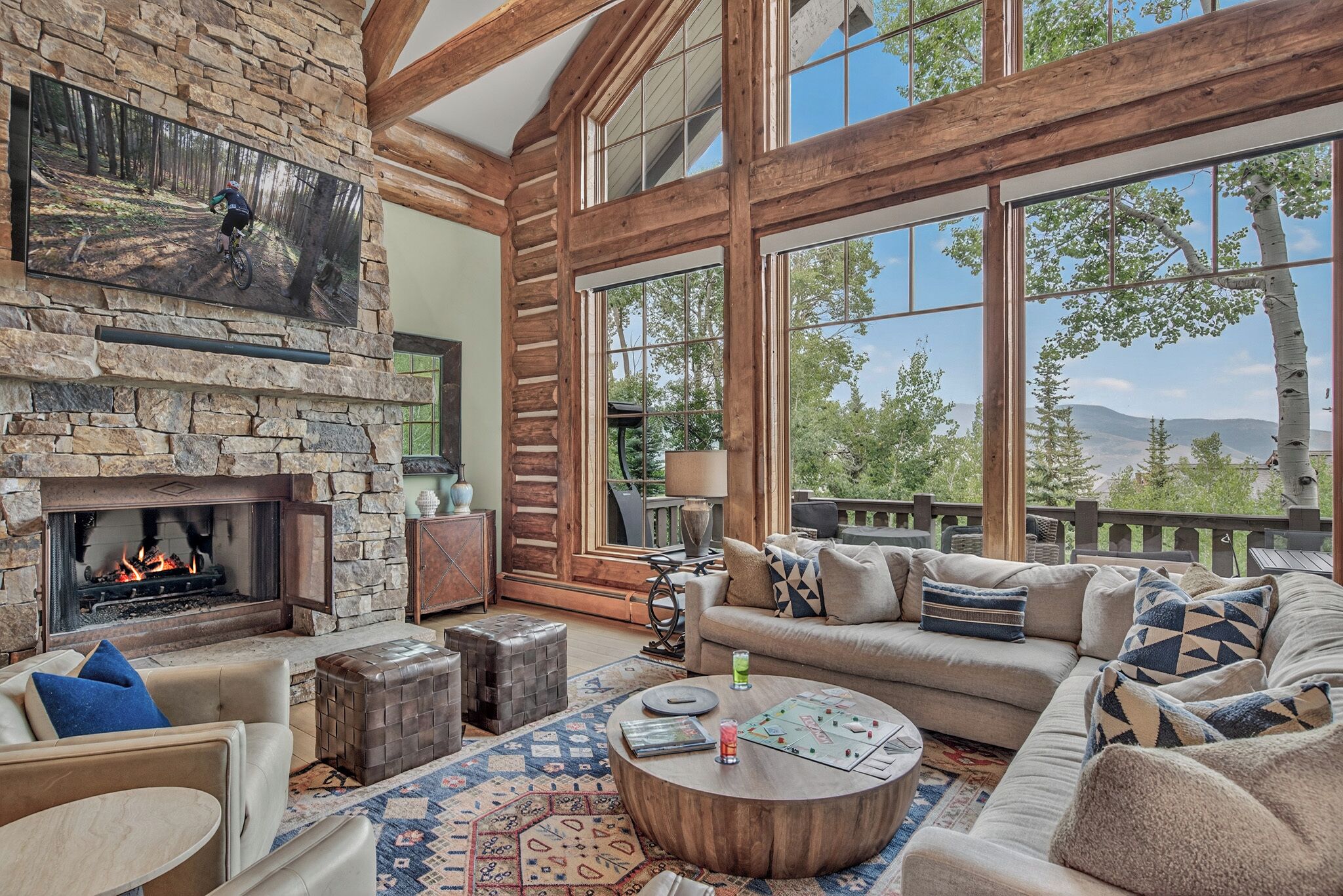 Fernseher, Kamin, Arbeitsbereiche