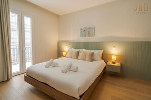 1 bedroom, desk, iron/ironing board, travel cot