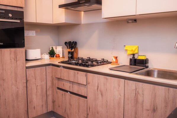 Microwave, oven, stovetop, dishwasher