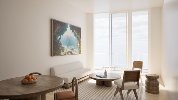 Premium Apartment, 1 Bedroom, City View | Living area