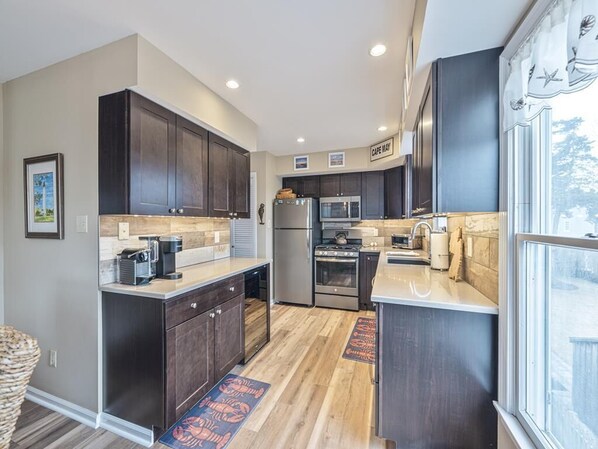 Fridge, microwave, oven, stovetop - Cape May Condo Retreat w/ Pool & Beach Access (Cape May)