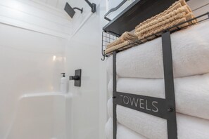 Shower, hair dryer, towels, soap - The Dome At The Ridge-A Glamping Experience On The Bourbon Trail (Raywick)