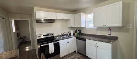 Microwave, oven, stovetop, dishwasher