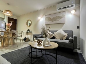 Luxury Apartment, Balcony | Living area