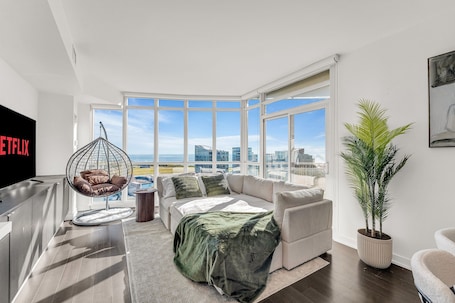 Premium Apartment | Living area | 45-inch LED TV with cable channels