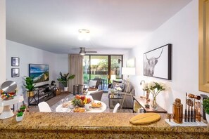 Comfort appartement, uitzicht op tuin | Woonruimte | Smart-tv, Netflix en streamingdiensten