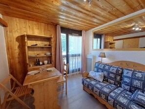 Living area - 50m from resort center, Ground floor, view parking, parking, tv, ski locker, 12m², Les 2 Alpes (Les Deux Alpes)