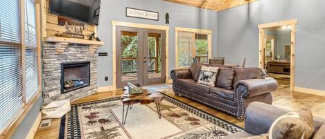 TV, fireplace, video games